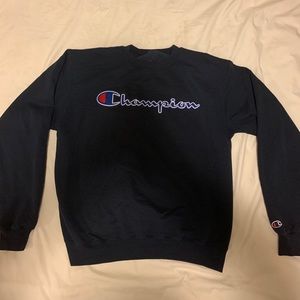 Champion Embroidered Powerblend Crew (NAVY)